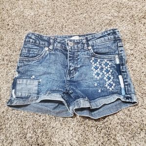 Levis embroidered denim shorts